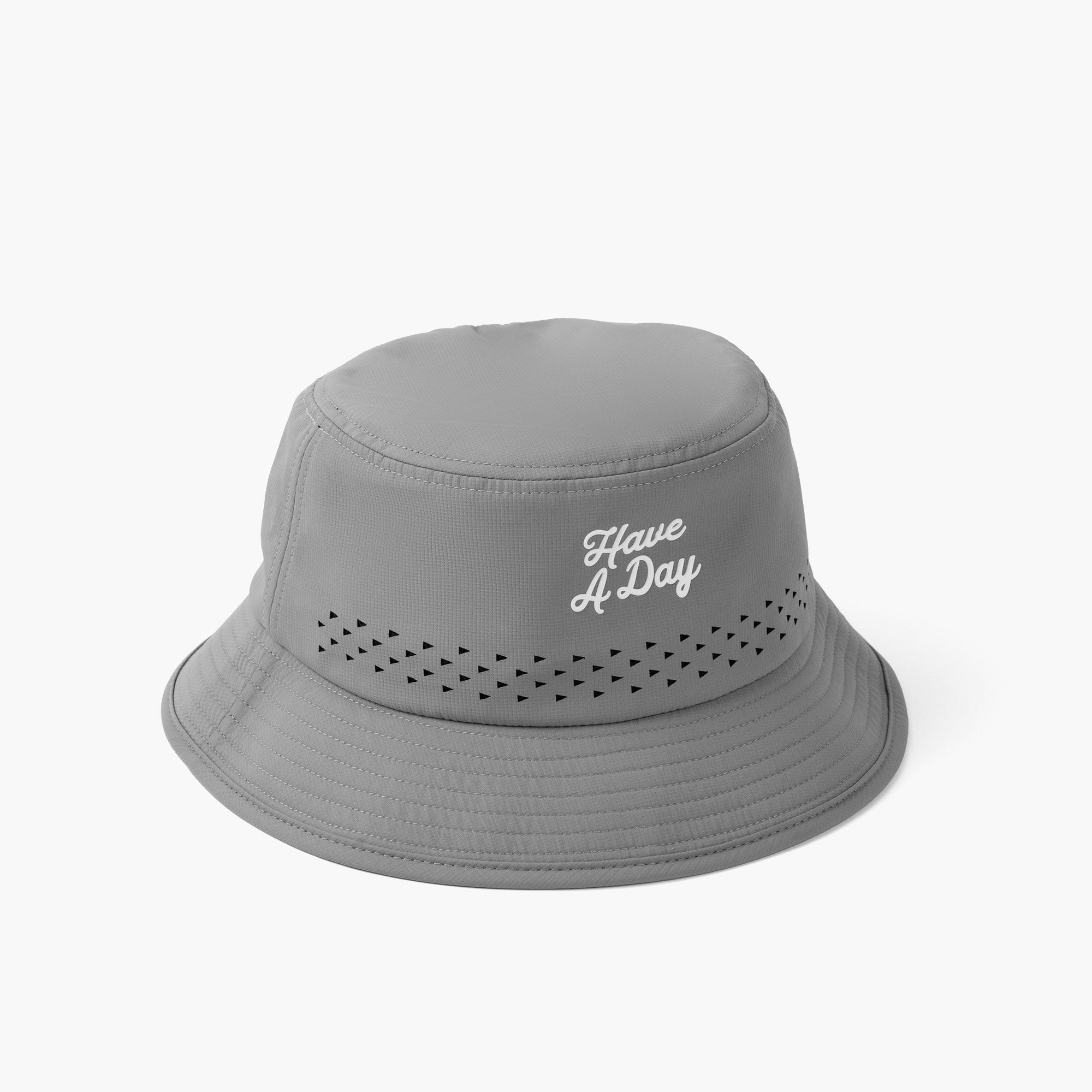 Have A Day Grey Perforated Bucket Hat - Breezy Golf